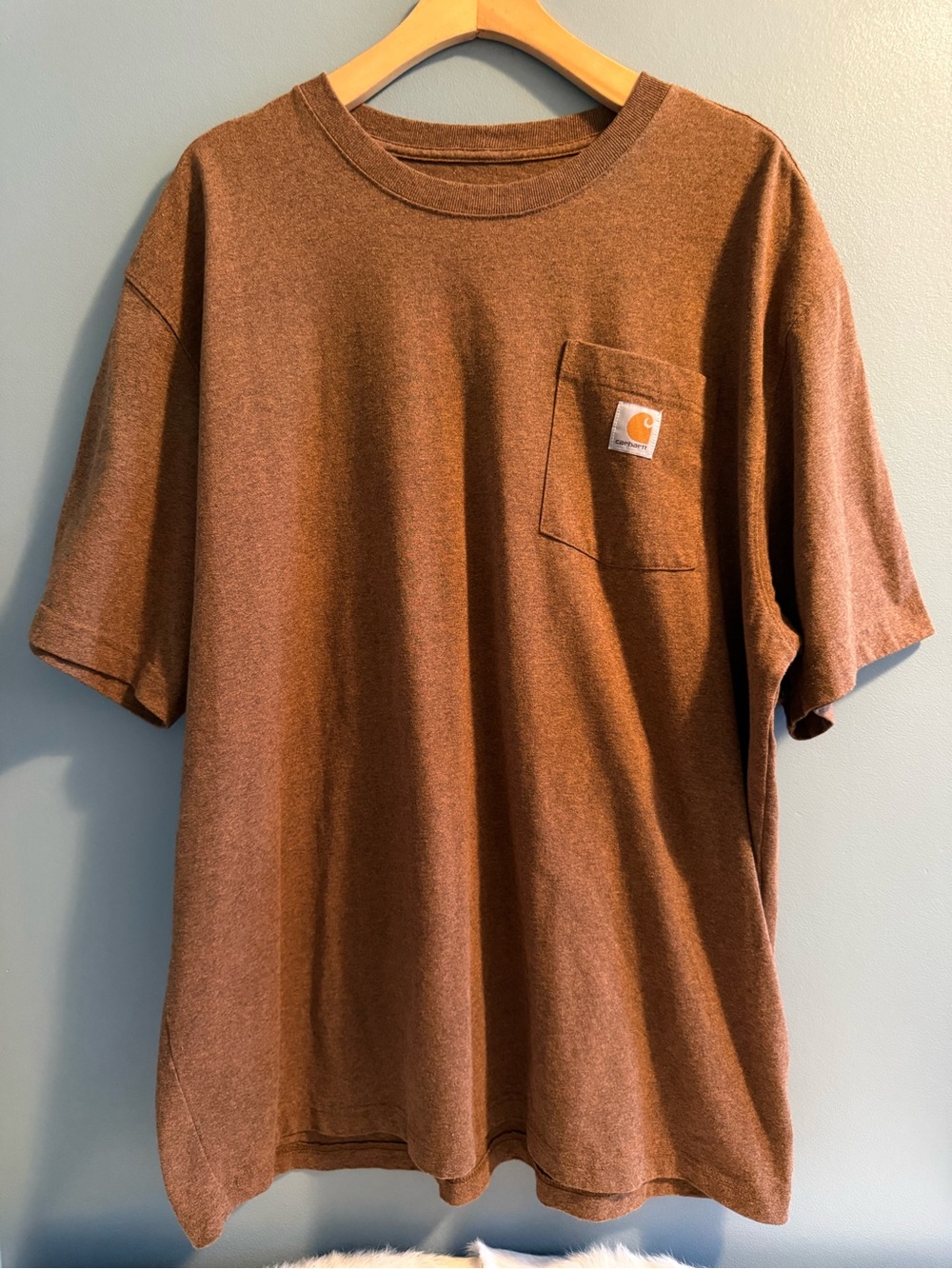 Carhartt Men’s K87 Loose Fit Heavyweight Pocket Oiled Walnut Heather T-Shirt